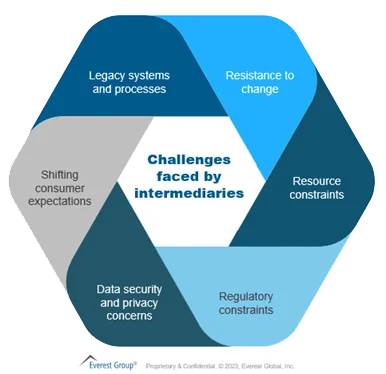 Challenges faced by the intermediaries Challenges faced by the intermediaries