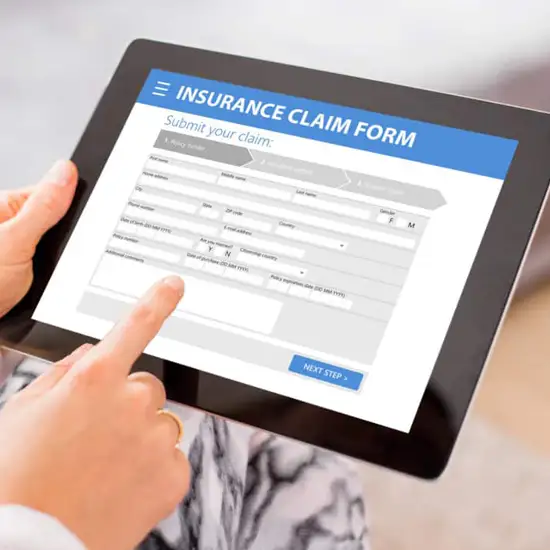 Insurance Claim Form on Tablet