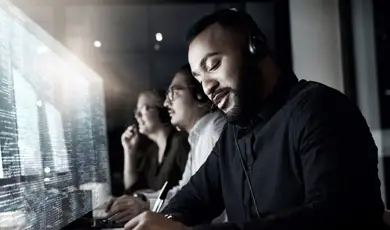 Working with headset on