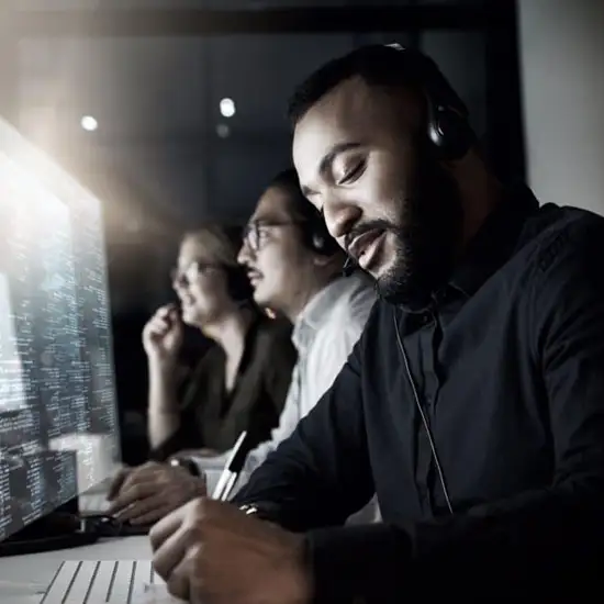 Working with headset on