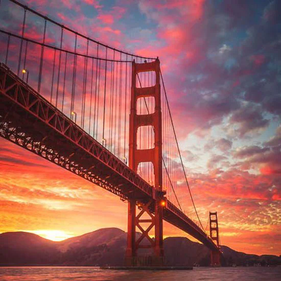 El Dorado Hills, CA The Golden Gate Bridge at sunset