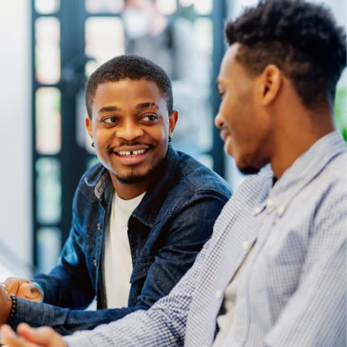 Endorsement Processing Work colleagues in a discussion