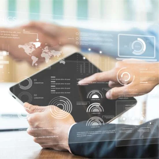 Business Advisory Services Close up of a person's hands using a tablet