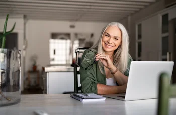 Woman facing outward smiling Woman facing outward smiling