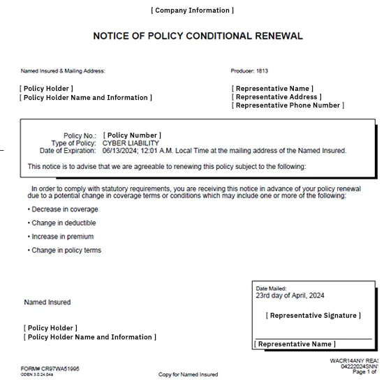 Notice of Conditional Renewal Notice of Conditional Renewal > Print and Mail Services
