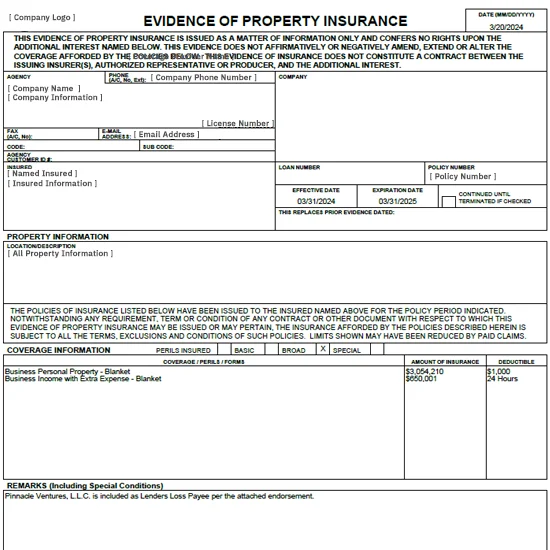 Evidence of Insurance Evidence of Insurance > Print and Mail Services
