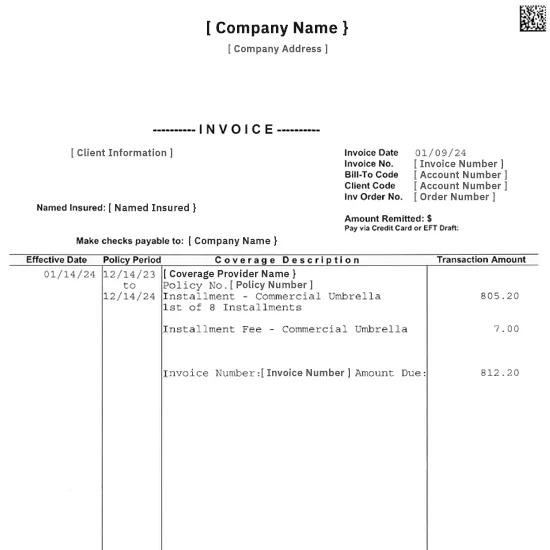 Invoice Invoice > Print and Mail Services
