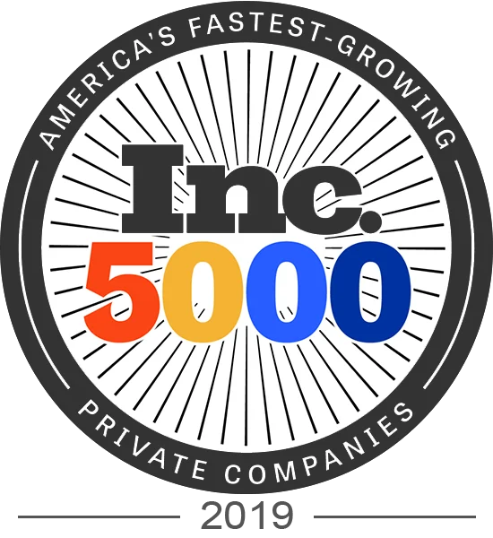 Inc-5000 Award, Fastest Growing Companies, 2019