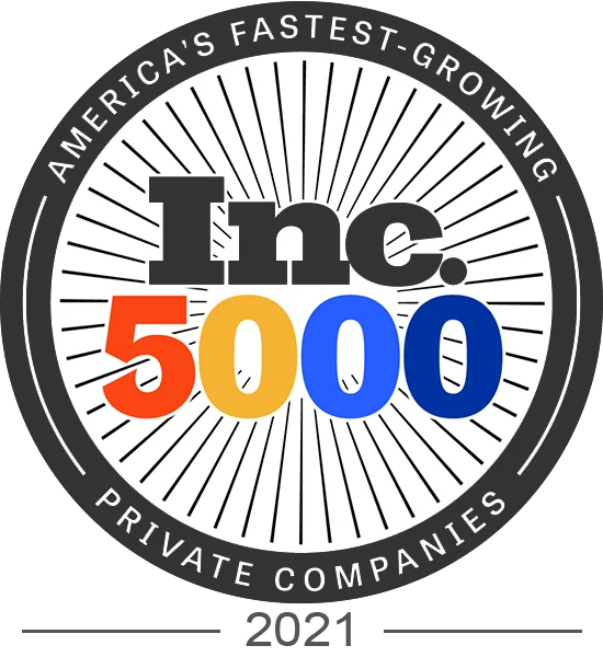 Inc-5000 Award, Fastest Growing Companies, 2021