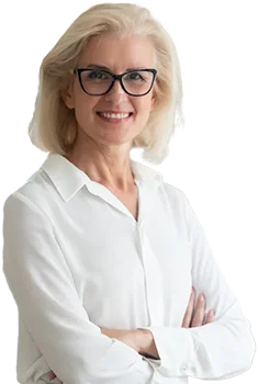 Contact Patra Today! Confident businesswoman arms crossed smiling