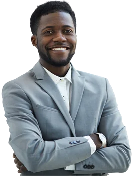 Contact Patra Now Young businessman smiling arms crossed