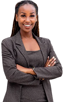 Young businesswoman smiling arms crossed